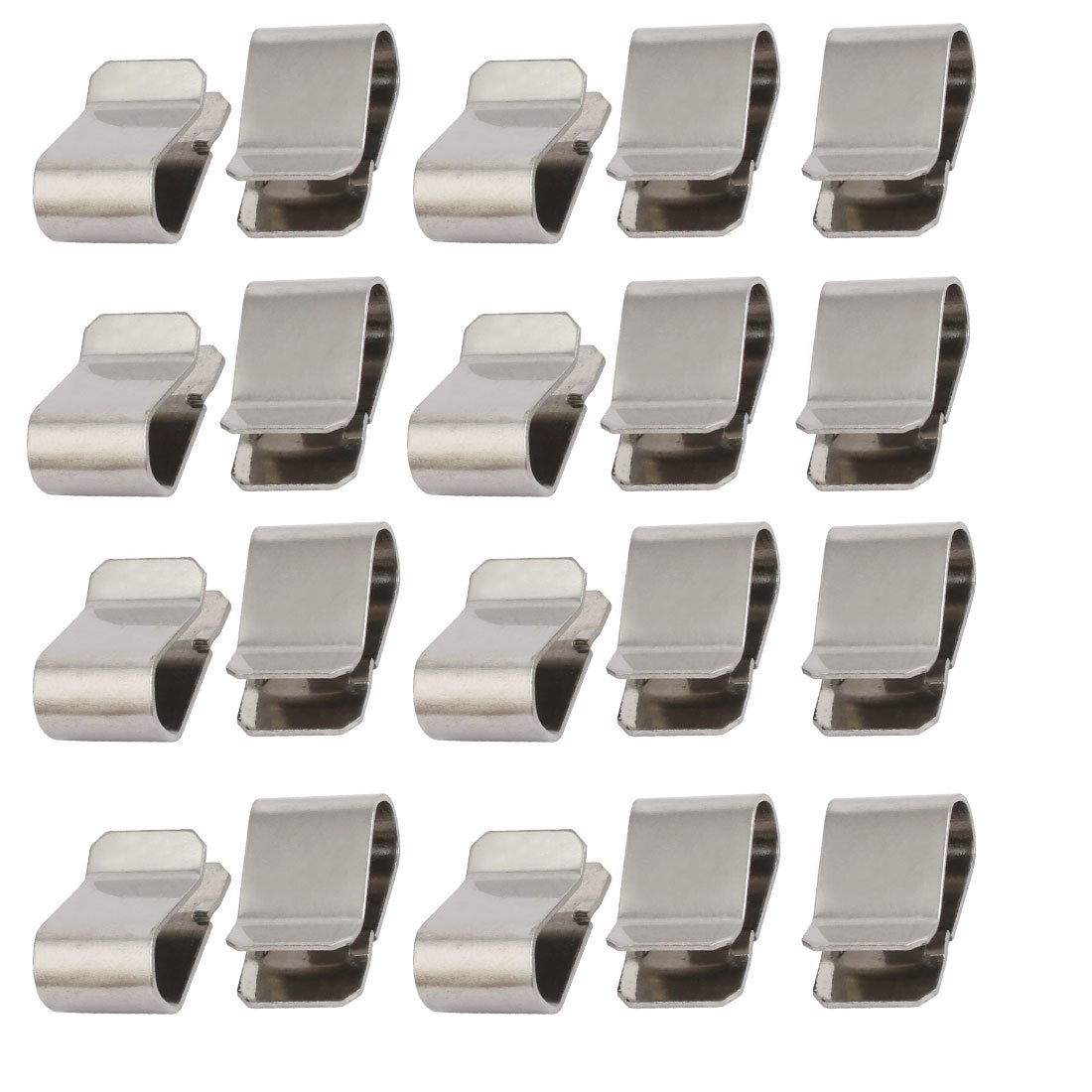 uxcell 20pcs Stainless Steel Spring U Clip Silver Tone 21.4mm x